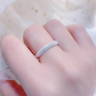 nhẫn 3 hàng đá from ôm tay dày dặn - jena sliver