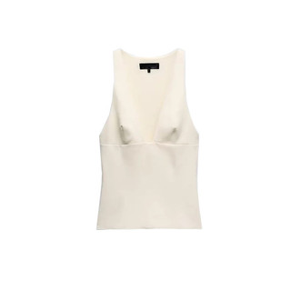 Zara made in Morocco đủ tag áo cotton không tay cổ V xinh  - nữ