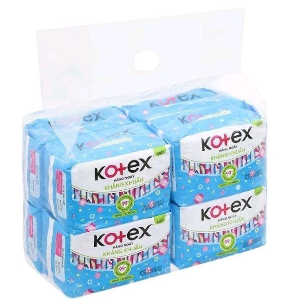 Combo 8 gói băng vệ sinh hàng ngày kháng khuẩn Kotex 20miếng/gói 15.5cm