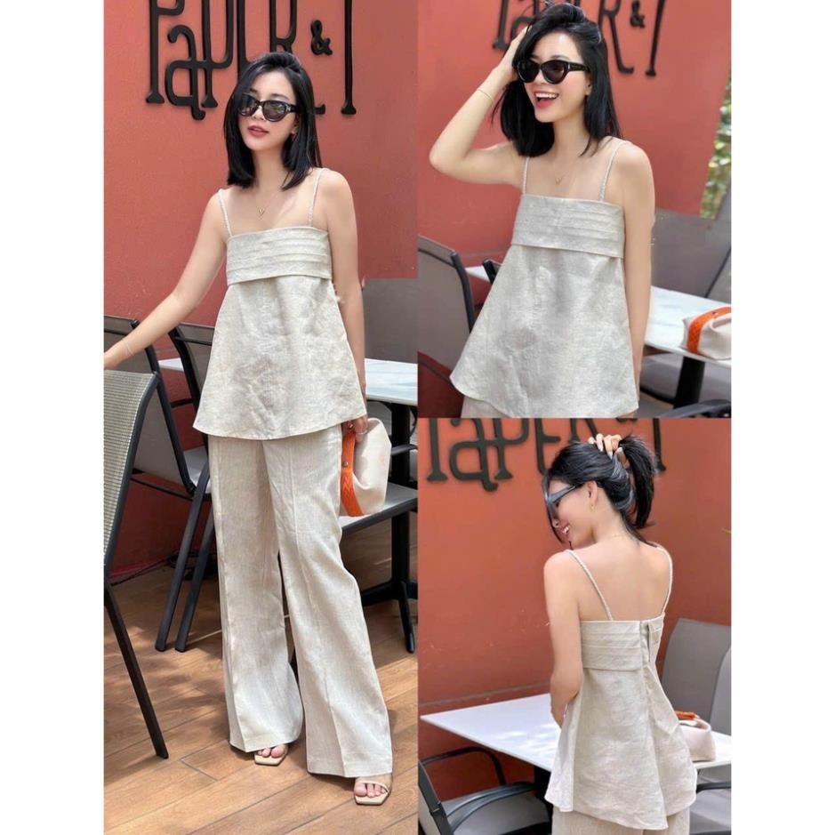 LASY | Set Áo 2 Dây + Quần Dài Thiết Kế Xếp Ly Nữ Tính  - P0816