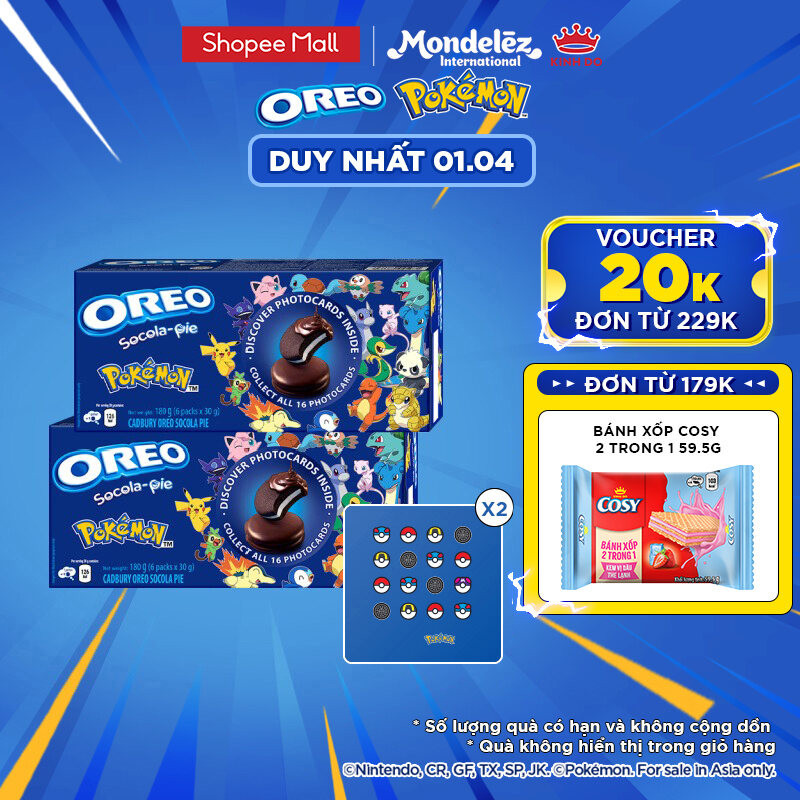 [MUA 2 GIẢM THÊM 5%] [Special Edition] Bánh OREO Pie POKÉMON vị vani ...