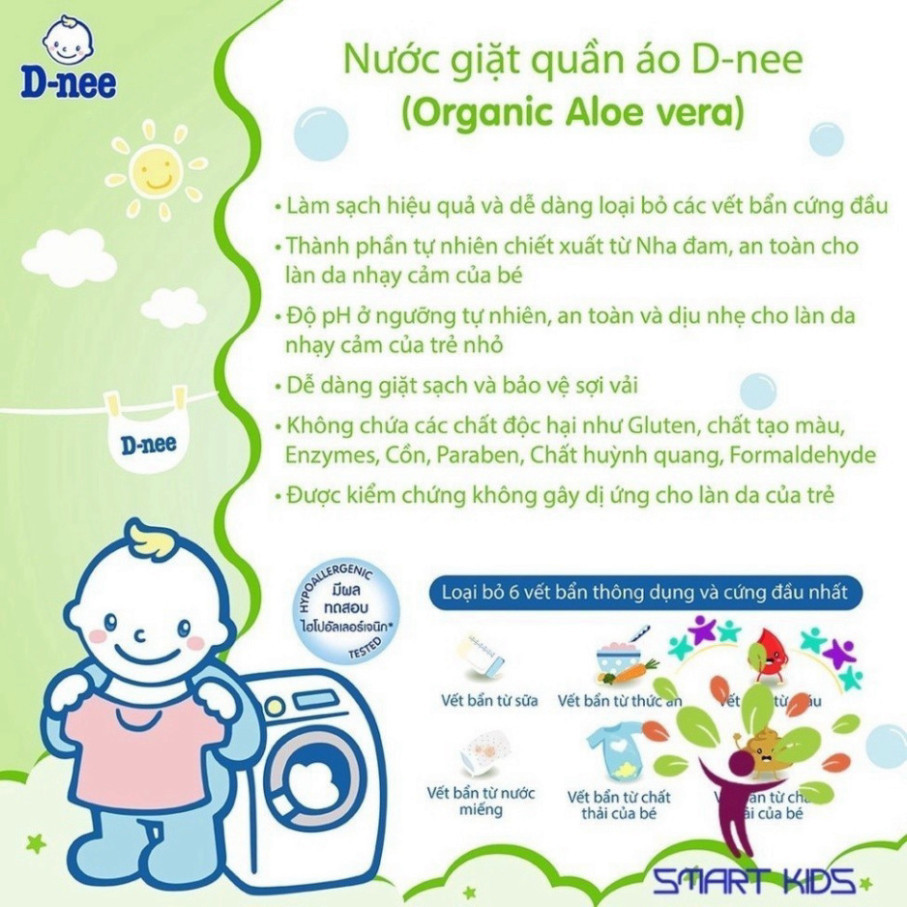 Nước giặt xả quần áo trẻ em Dnee 3000ml chính hãng nhập khẩu Thái Lan