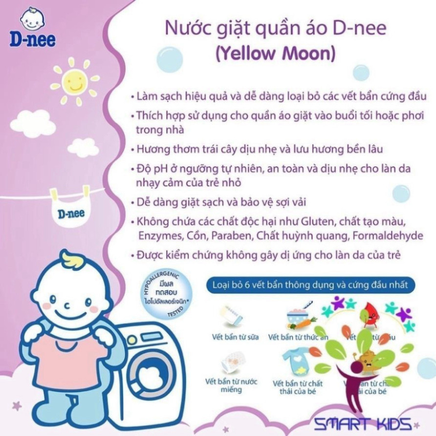 Nước giặt xả quần áo trẻ em Dnee 3000ml chính hãng nhập khẩu Thái Lan