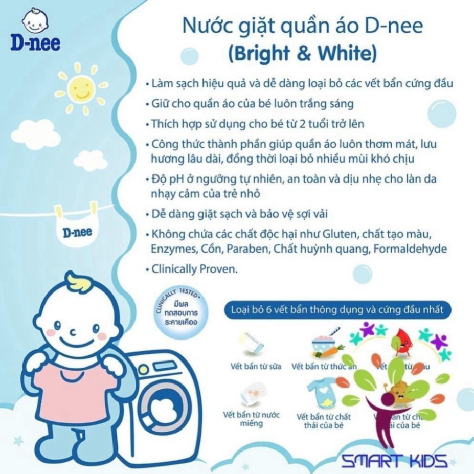 Nước giặt xả quần áo trẻ em Dnee 3000ml chính hãng nhập khẩu Thái Lan