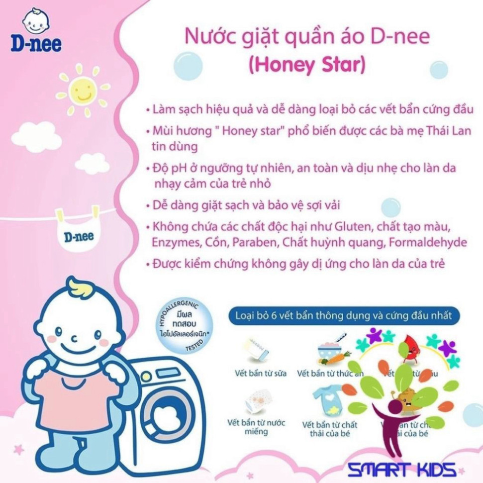 Nước giặt quần áo em bé Dnee 3000ml nước giặt chính hãng thái lan