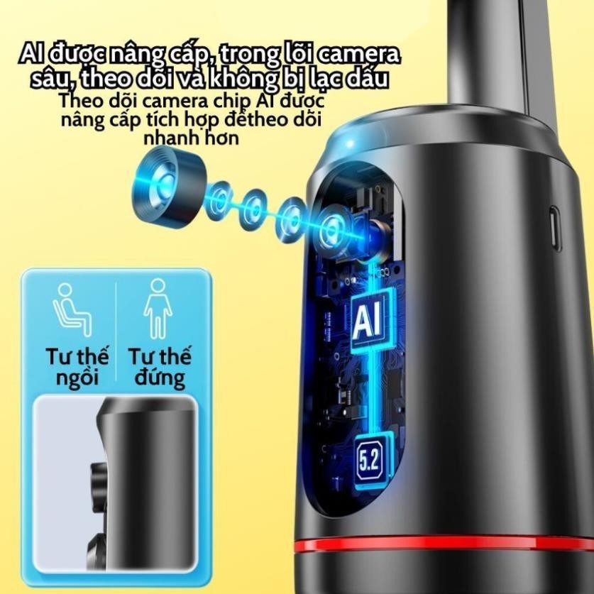 Giá Đỡ Điện Thoại Gimbal Q02  - AI Thông Minh Tự Theo Dõi Khuôn Mặt -Chính Hãng HD Design
