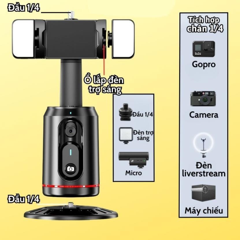 Giá Đỡ Điện Thoại Gimbal Q02  - AI Thông Minh Tự Theo Dõi Khuôn Mặt -Chính Hãng HD Design
