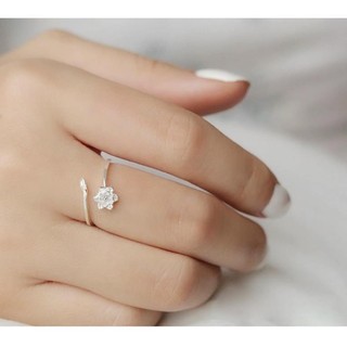 nhẫn bạc , nhẫn nữ hoa sen mini , bạc 925 - jena sliver