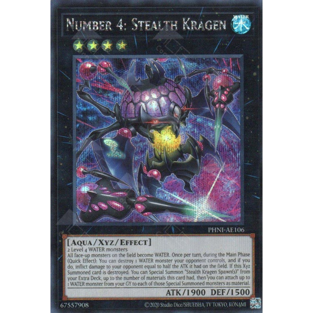 [ Bài Yugioh Chính Hãng ] PHNI-AE106 Number 4: Stealth Kragen | Shopee ...