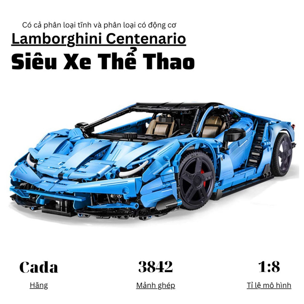 Mô hình lắp ráp siêu xe Lambo Centenario C61041 cada master tỉ lệ 1:8 ...