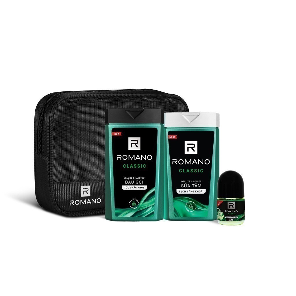 Bộ sản phẩm du lịch Travel Kit Romano 3 món dành cho nam (Classic/ Gentleman/ VIP Passion/ Vision/ Impress)