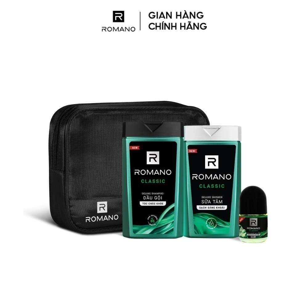 Bộ sản phẩm du lịch Travel Kit Romano 3 món dành cho nam (Classic/ Gentleman/ VIP Passion/ Vision/ Impress)