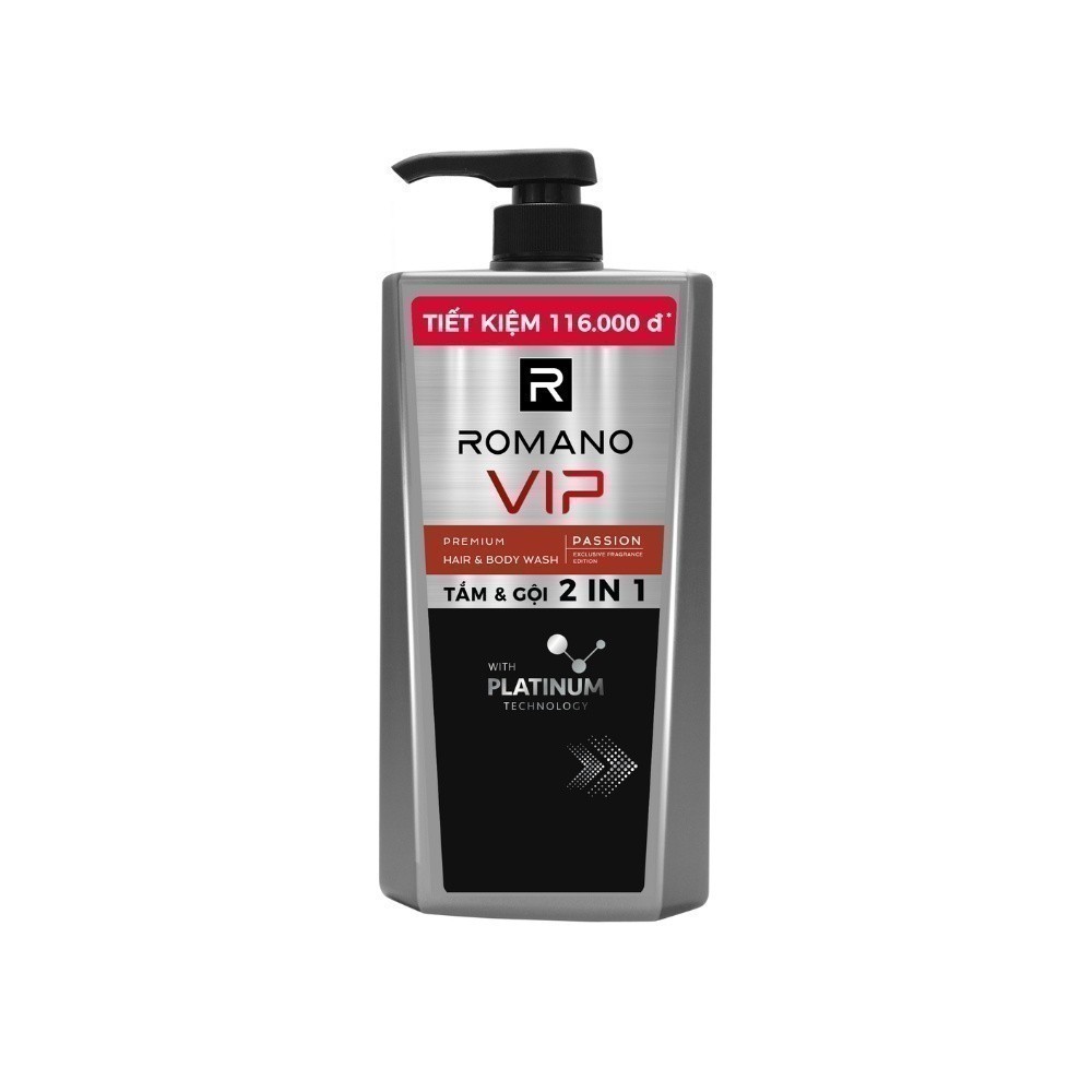 Ảnh Tắm gội cho nam Cao Cấp Romano VIP Mùi Hương Bí Ẩn Nam Tính  Passion / Vision 830g 2