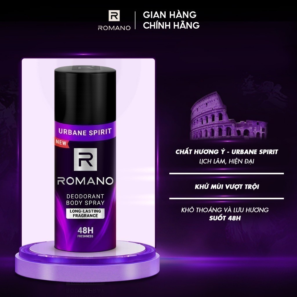 Ảnh Xịt khử mùi cho nam nam toàn thân ngăn mồ hôi và mùi cơ thể Romano 150ml - 6 mùi có sẵn 3