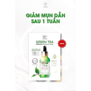 COMBO 10 Mặt nạ trà xanh trắng da giảm dầu Wskin Green Tea Ampoule Mask