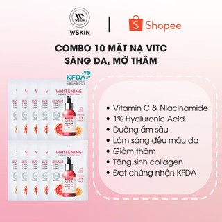 COMBO 10 Mặt nạ làm trắng giảm thâm Wskin whitening premium ampoule mask