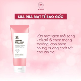 Sữa rửa mặt tế bào gốc cao cấp Wskin Crystal Stem Cells Cleansing Foam