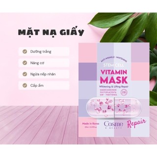 MẶT NẠ GIẤY DƯỠNG TRẮNG NÂNG CƠ COSME STEM CELL VITAMIN MASK WHITENING & LIFTING REPAIR