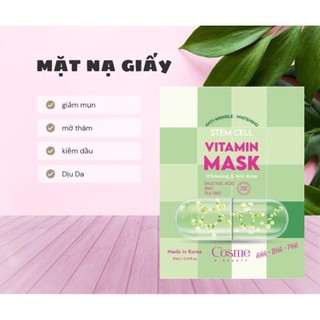 COMBO 10 Mặt nạ giấy giảm mụn giảm thâm Cosme Stem Cell Vitamin Mask Whitening & Acne