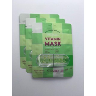 COMBO 10 Mặt nạ giấy giảm mụn giảm thâm Cosme Stem Cell Vitamin Mask Whitening & Acne
