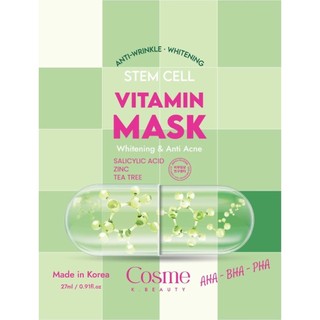 COMBO 10 Mặt nạ giấy giảm mụn giảm thâm Cosme Stem Cell Vitamin Mask Whitening & Acne