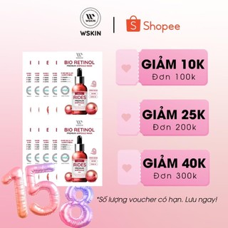 COMBO 10 Mặt nạ dưỡng da cao cấp Wskin bio retinol premium ampoule mask chống lão hóa mờ nếp nhăn