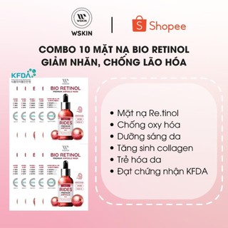 COMBO 10 Mặt nạ dưỡng da cao cấp Wskin bio retinol premium ampoule mask chống lão hóa mờ nếp nhăn