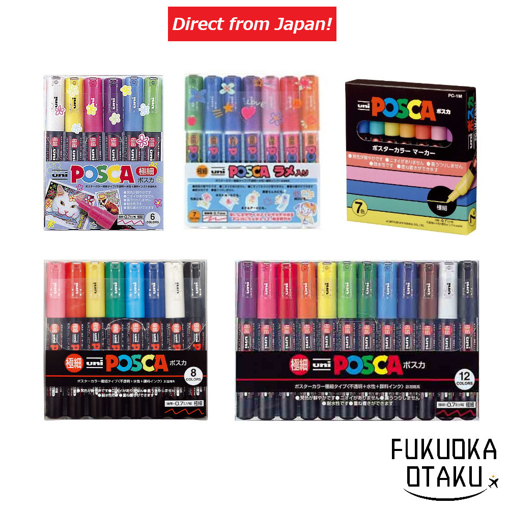 Mitsubishi UNI Posca Extra Fine 6 Color Set/7 Color Set/8 Color Set/12 ...