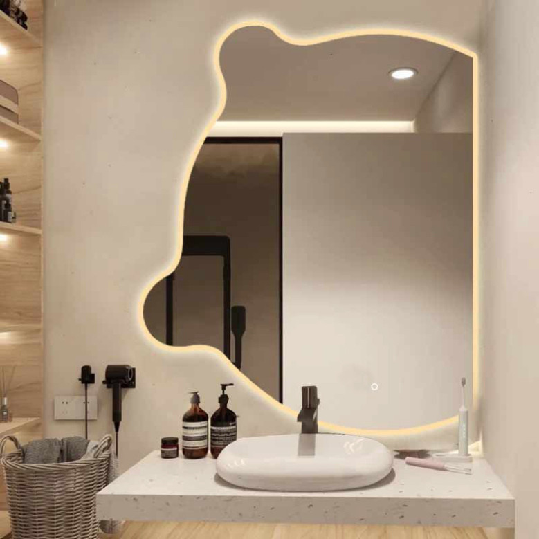 Gương treo tường hình chú gấu Decor Smart, Gương decor nhà tắm thời thượng đủ kích thước