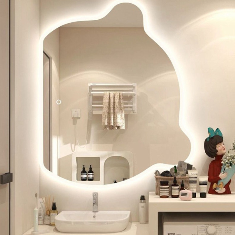 Gương treo tường hình chú gấu Decor Smart, Gương decor nhà tắm thời thượng đủ kích thước