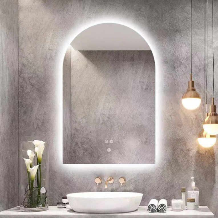 Gương TDECOR Hình Vòm Cao Cấp Có Đèn LED Chiếu Sáng Dùng Để Decor Nhà Tắm, Bàn Trang Điểm