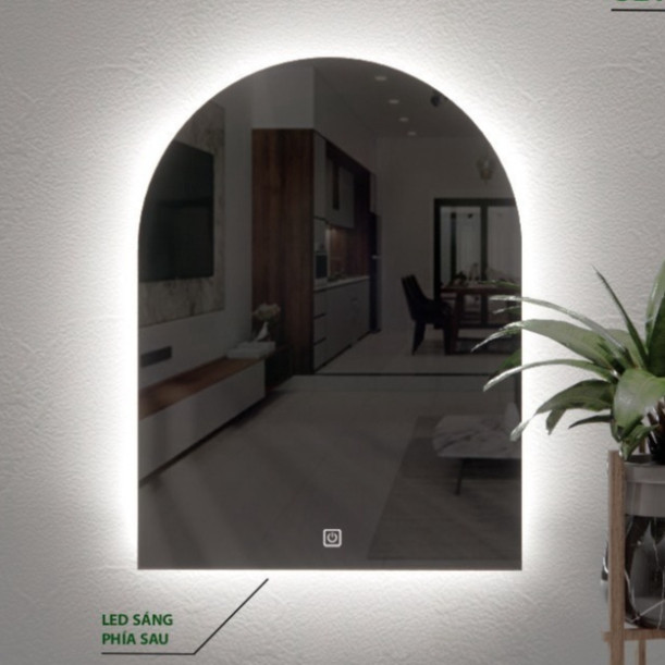 Gương TDECOR Hình Vòm Cao Cấp Có Đèn LED Chiếu Sáng Dùng Để Decor Nhà Tắm, Bàn Trang Điểm