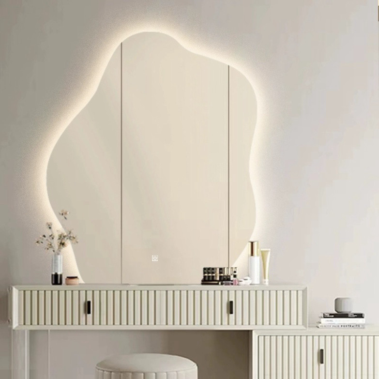 Gương decor hình hạt đậu Decor Smart để bàn make up Touch led thời thượng đủ kích thước