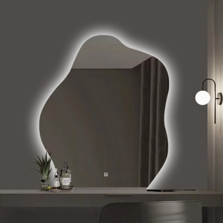 Gương decor hình hạt đậu Decor Smart để bàn make up Touch led thời thượng đủ kích thước