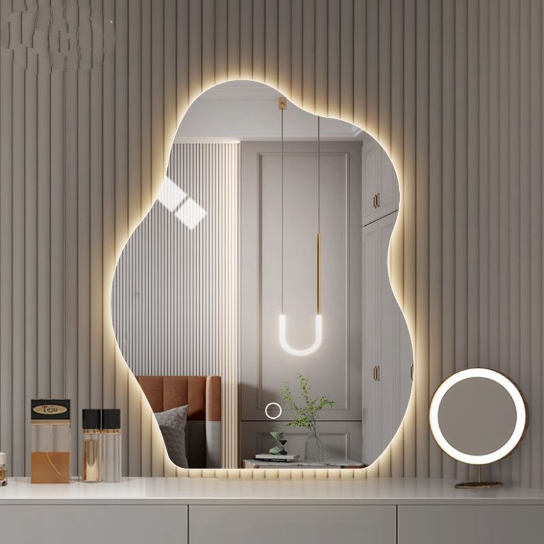 Gương decor hình hạt đậu Decor Smart để bàn make up Touch led thời thượng đủ kích thước