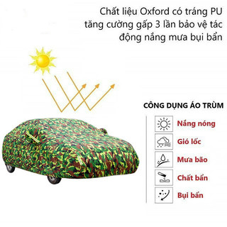 Bạt phủ ô tô Cao Cấp-Trùm Xe Hơi Có khóa kéo mở cửa, loại dày 3kg,3 Lớp Chống Xước, chống mưa nắng