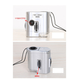 Kính Hiển Vi Bỏ Túi Mini 60X , Kính Lúp soi trang sức có đèn LED UV có kẹp điện thoại