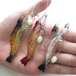Mồi giả Mồi Câu Cá Giả Hình Tôm Dạ Quang Kèm Móc Câu, Mồi câu cá giả - Tôm dạ quang 90mm rất nhạy cá