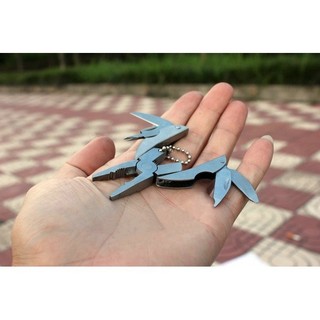 (freeship) Kìm thép xếp gọn kiêm dao dũa tua vít móc khóa 10 chức năng tiện lợi