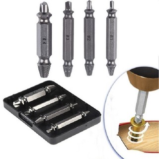 Bộ 4 mũi khoan tháo ốc vít gãy xử lý tất cả các loại vít trờn vỡ ren, gỉ sét, toét lỗ, gãy đầu