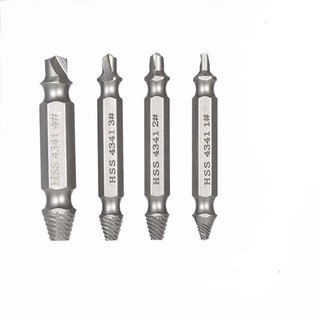 Bộ 4 mũi khoan tháo ốc vít gãy xử lý tất cả các loại vít trờn vỡ ren, gỉ sét, toét lỗ, gãy đầu