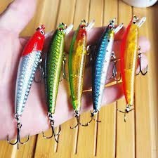 Mồi câu giả cá 8.5cm 6 lưỡi-Mồi giả cá nhựa mồi tốt nhiều màu sắc , chắc chắn