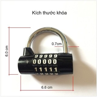 khóa chữ số 5 số tiện lợi, bằng mật mã, khóa an toàn, Khóa cửa nhà, chất liệu thép cùm INOX 65*42mm