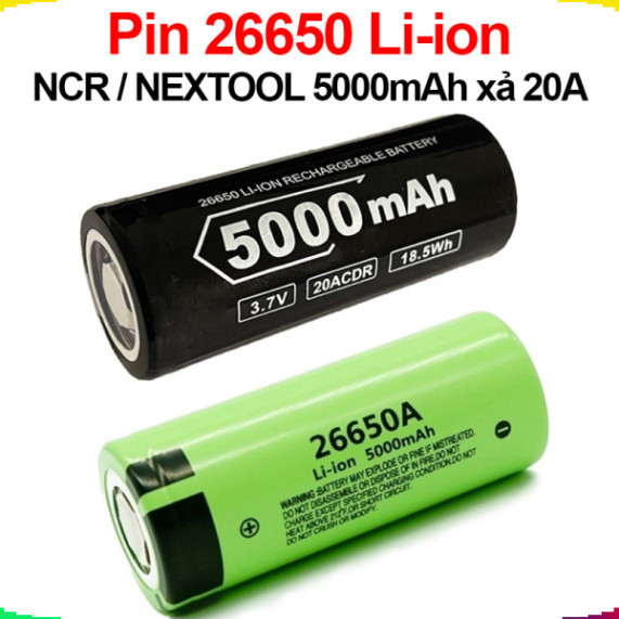Pin 26650 Li-ion NCR 5000mAh xả 20A | Shopee Việt Nam