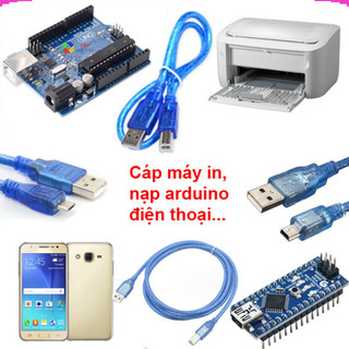 Dây cáp sạc USB A - B , Mini B, Micro B, cáp nạp Arduino , máy in, điện thoại...