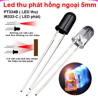 [Giá sỉ] (20C) Led thu phát hồng ngoại 5mm, LED Thu PT334B, LED Phát IR333C