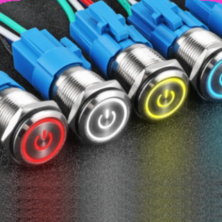 Nút nhấn chống nước đầu bằng ( Nhấn Nhả - Reset ) lỗ khoét 12mm/16mm/19mm/22mm