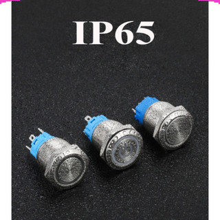 Nút nhấn chống nước đầu bằng ( Nhấn Nhả - Reset ) lỗ khoét 12mm/16mm/19mm/22mm