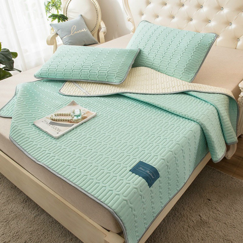 Chiếu điều hoà cao su non tencel latex loại 1 dày dặn, Chiếu cao su non nhập khẩu thoáng mát dầy dặn (tặng kèm 2 vỏ gối)