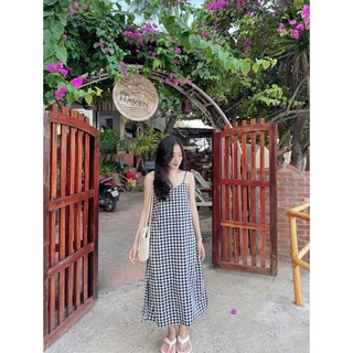Đầm dây caro Midi dress thiết kế Ma Vie